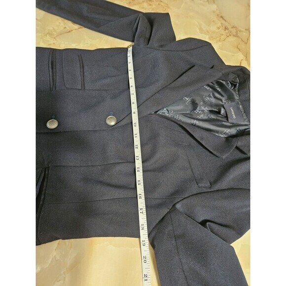 Lands End Blazer Women’s Size 8 Navy Blue Pockets Two-Button Lined Jacket - Picture 8 of 10